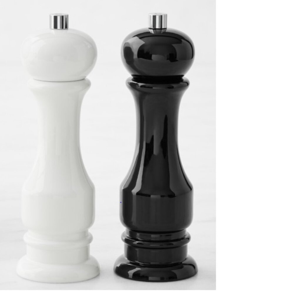 NWT Williams Sonoma Black and White Salt and Pepper Mill Gift Set